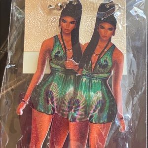 African American Black Woman Wooden Earrings